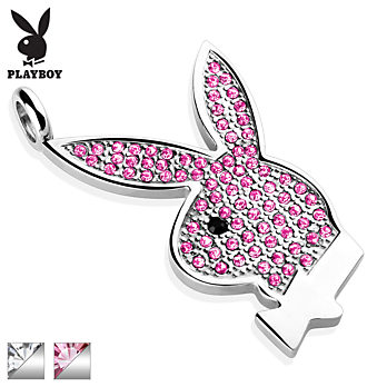 PBSP-004, Anhänger, poliert, mit Playboy-Logo und Zirkonia