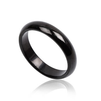 SHM0812, Fingerring aus Edelstahl, poliert, schwarz, 5mm