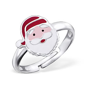 20179, Kinder-Fingerring, rhodiniert, mit Weihnachtsmann