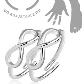 R-A022, Finger-/Zehenringe, poliert, mit Symbol "Unendlichkeit"