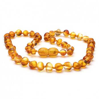 WVBAR5-29, Baby-Halskette aus Bernstein, honigfarben